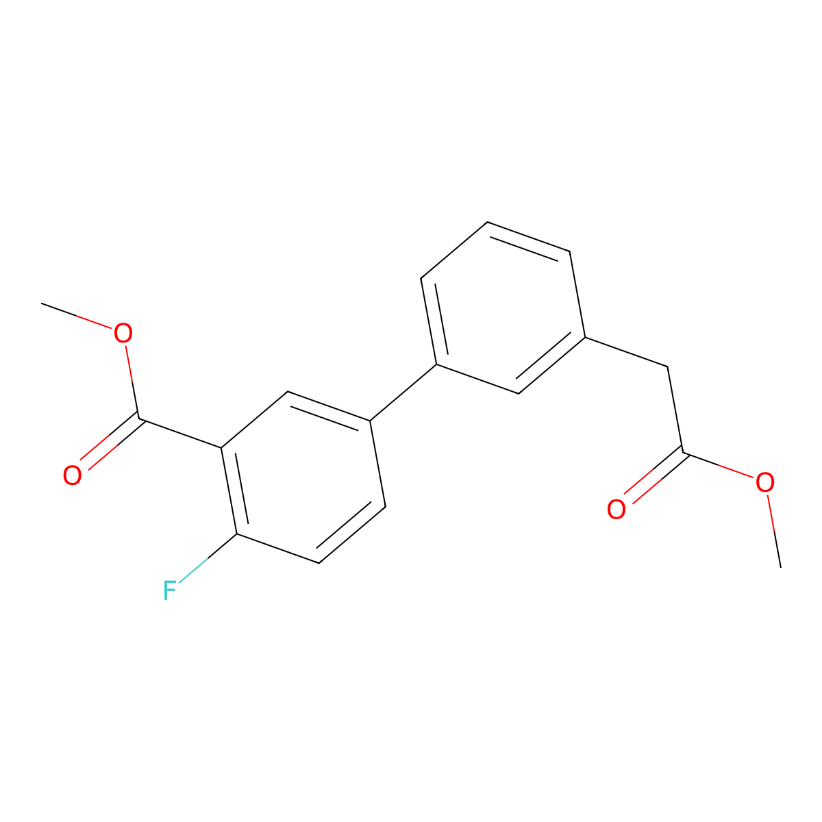 Methyl 2-fluoro-5-[3-(2-methoxy-2-oxoethyl)phenyl]benzoate molecular structure, CAS 1820674-15-4