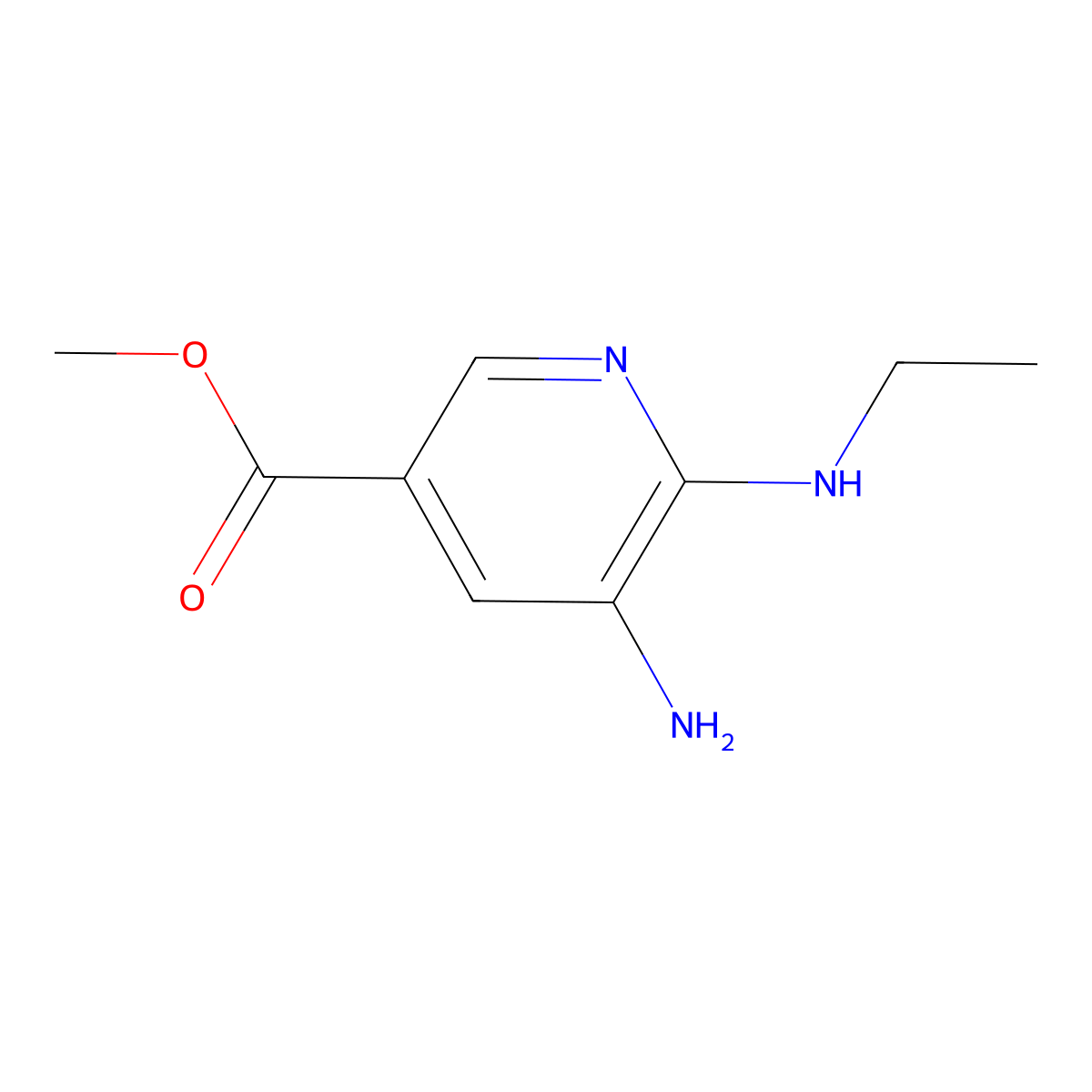 Methyl 5-amino-6-(ethylamino)pyridine-3-carboxylate molecular structure, CAS 1820674-18-7