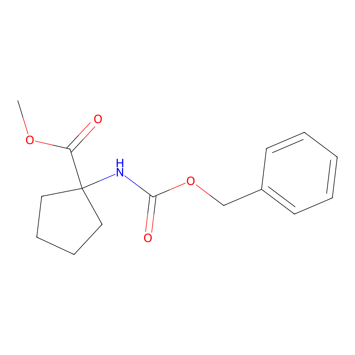 Methyl 1-{[(benzyloxy)carbonyl]amino}cyclopentane-1-carboxylate molecular structure, CAS 1820674-23-4