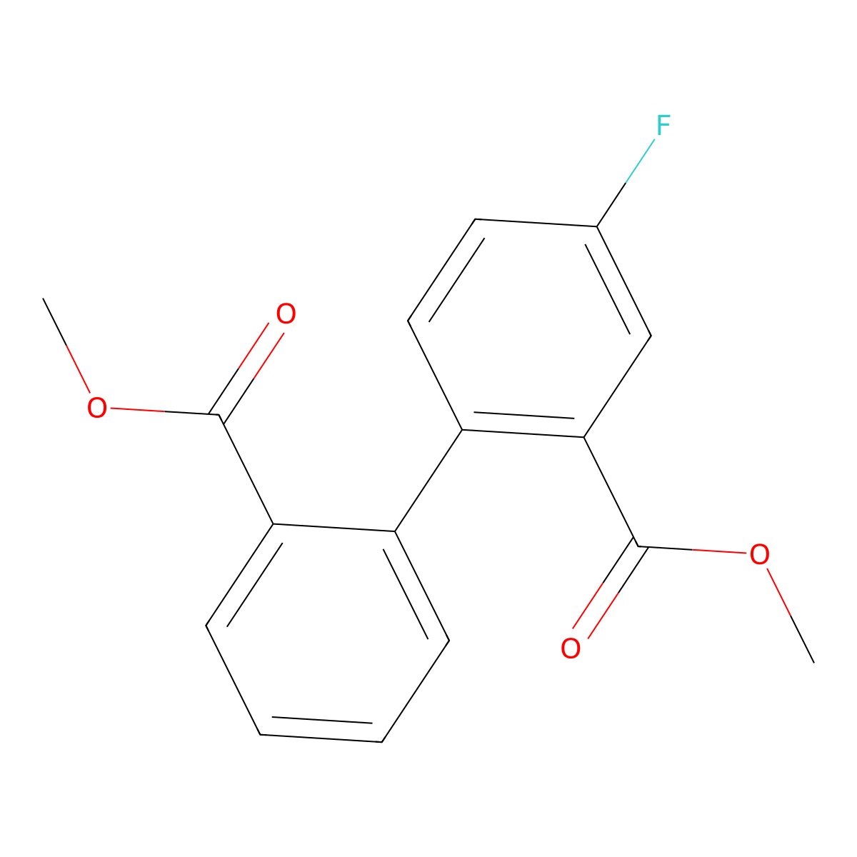Methyl 5-fluoro-2-[2-(methoxycarbonyl)phenyl]benzoate molecular structure, CAS 1820674-38-1