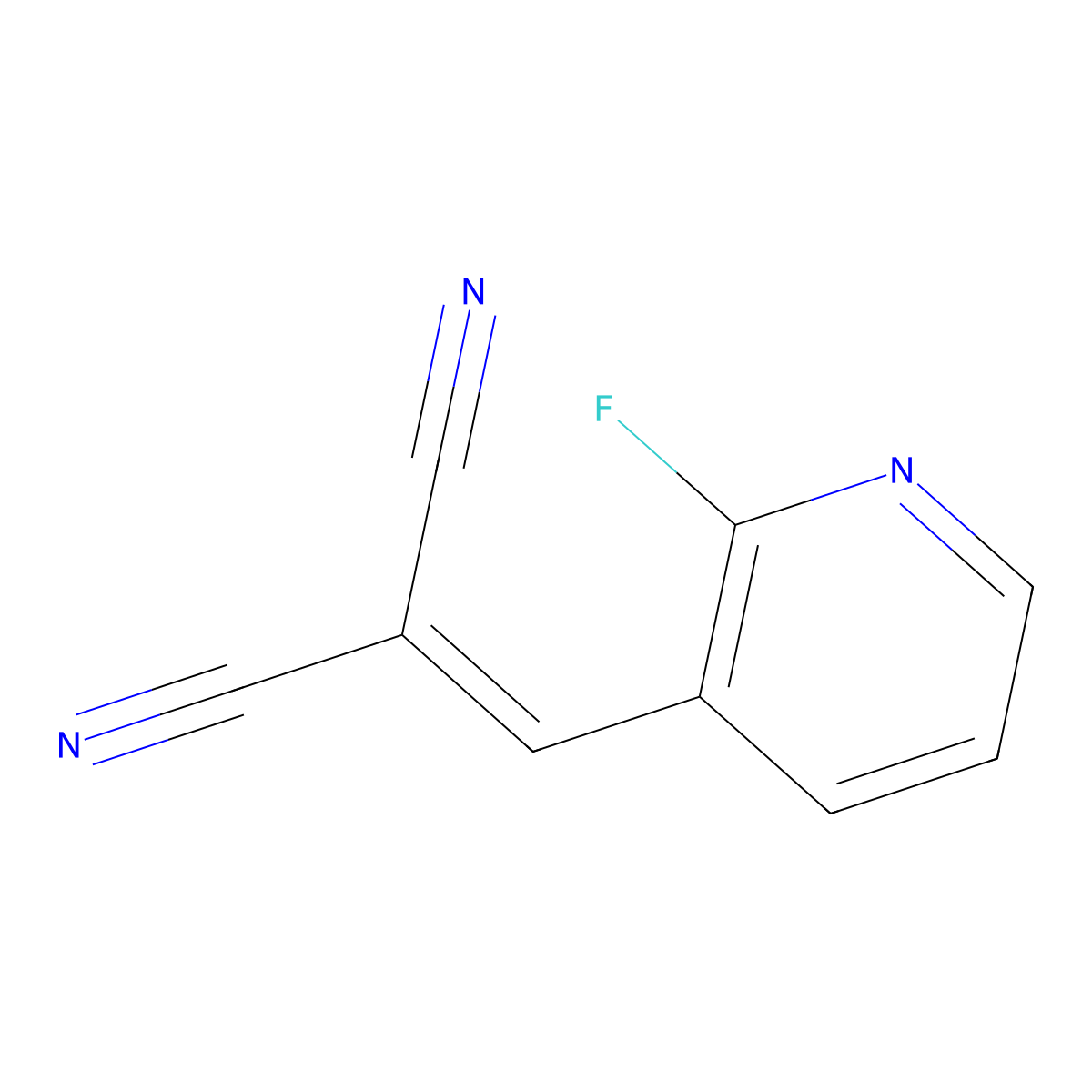 2-((2-Fluoropyridin-3-yl)methylene)malononitrile molecular structure, CAS 1820674-40-5