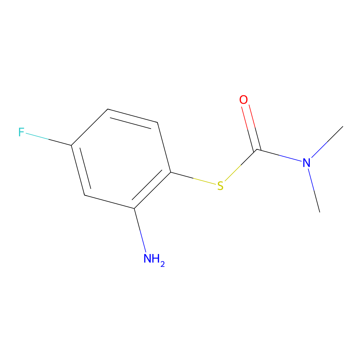 S-(2-Amino-4-fluorophenyl) dimethylcarbamothioate molecular structure, CAS 1820674-43-8