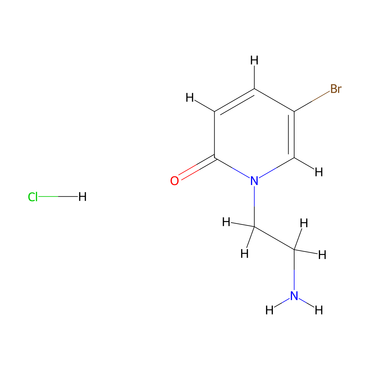 1-(2-Aminoethyl)-5-bromo-1,2-dihydropyridin-2-one hydrochloride molecular structure, CAS 1820674-54-1