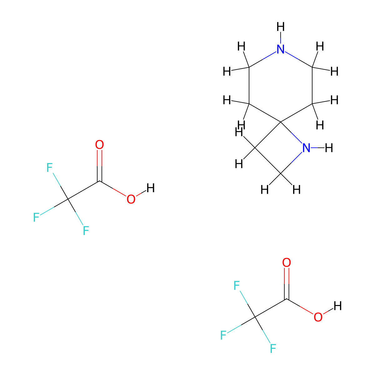 1,7-Diazaspiro[3.5]nonane; bis(trifluoroacetic acid) molecular structure, CAS 1820674-55-2