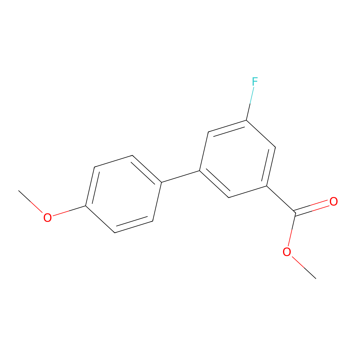 Methyl 3-fluoro-5-(4-methoxyphenyl)benzoate molecular structure, CAS 1820674-56-3