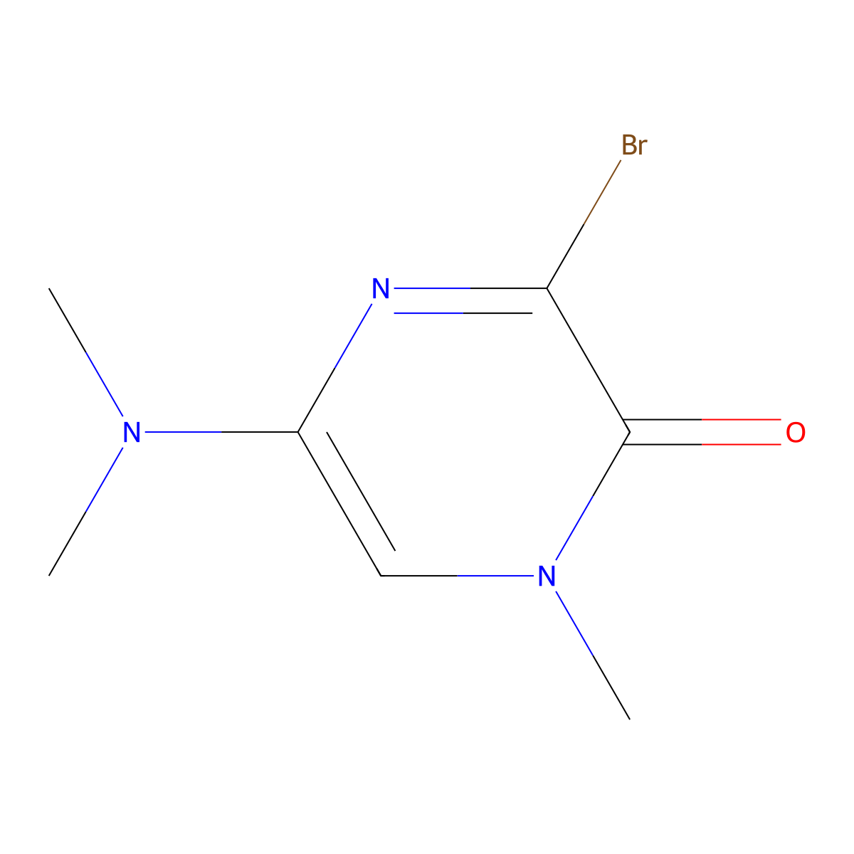3-Bromo-5-(dimethylamino)-1-methylpyrazin-2-one molecular structure, CAS 1820674-57-4