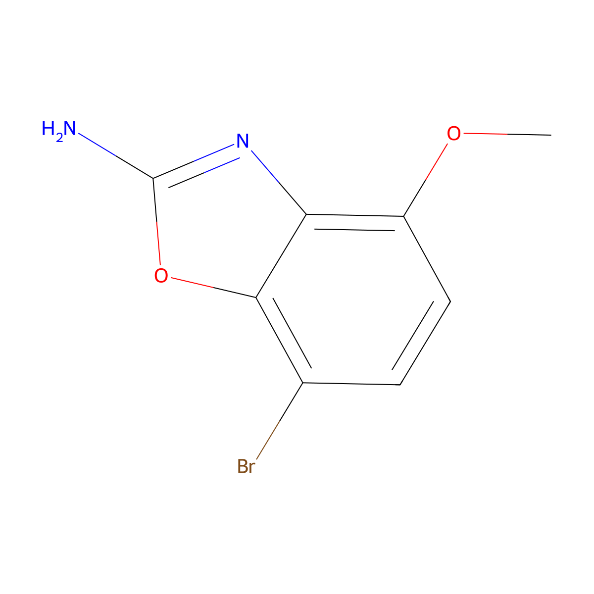 7-Bromo-4-methoxy-1,3-benzoxazol-2-amine molecular structure, CAS 1820674-75-6