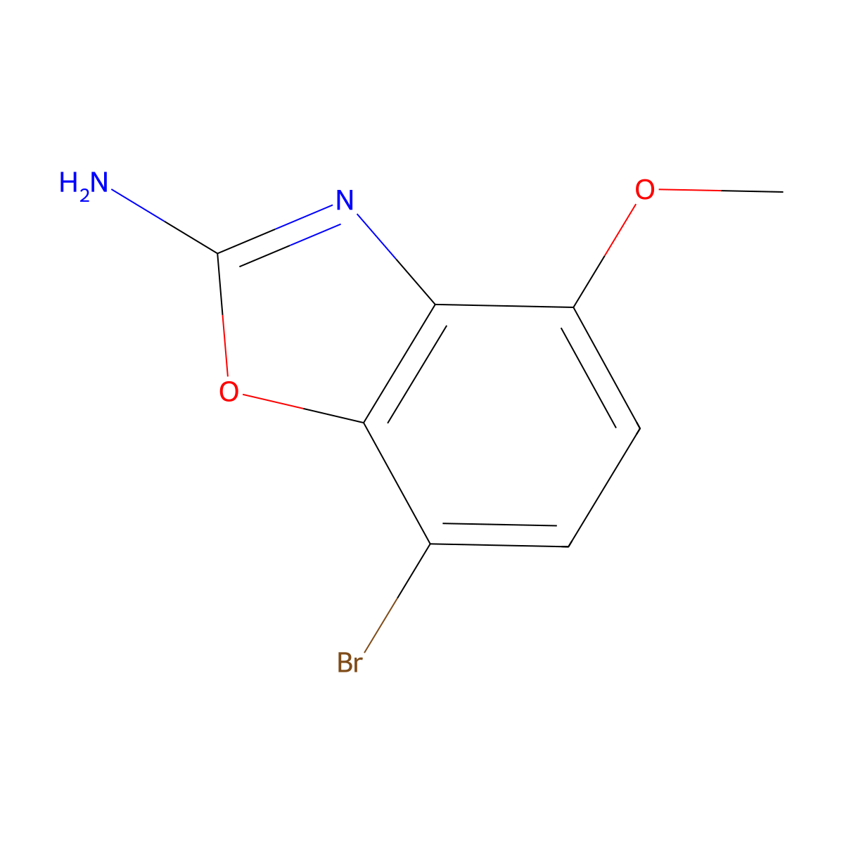 7-Bromo-4-methoxy-1,3-benzoxazol-2-amine molecular structure, CAS 1820674-75-6