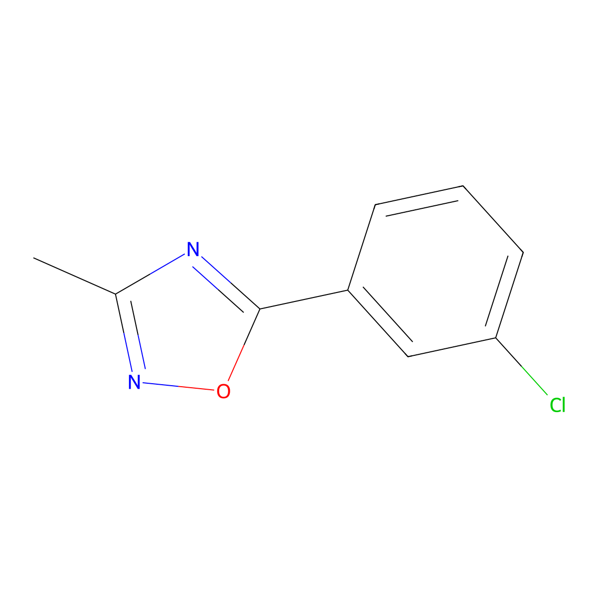 5-(3-Chlorophenyl)-3-methyl-1,2,4-oxadiazole molecular structure, CAS 1820674-80-3