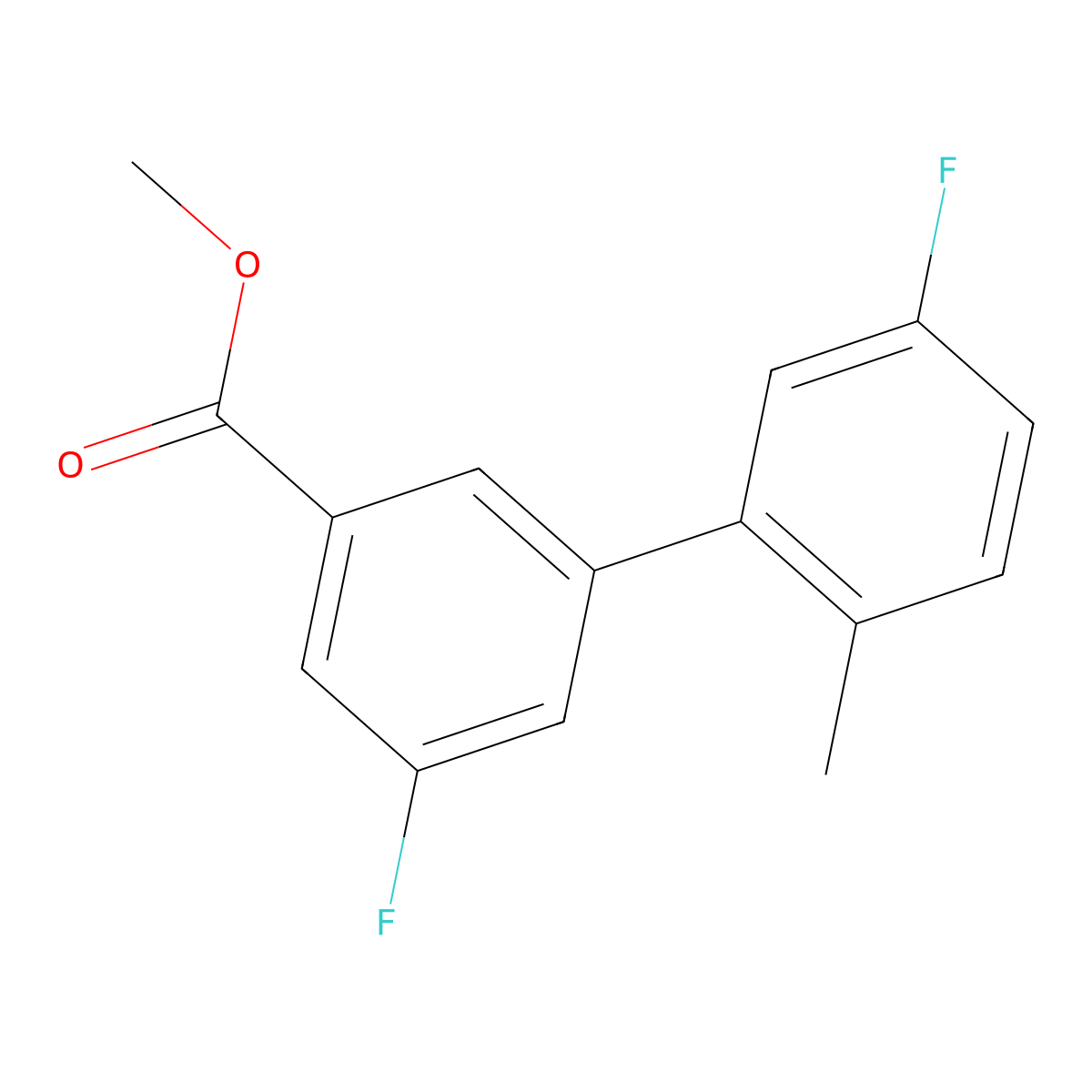 Methyl 3-fluoro-5-(5-fluoro-2-methylphenyl)benzoate molecular structure, CAS 1820675-13-5