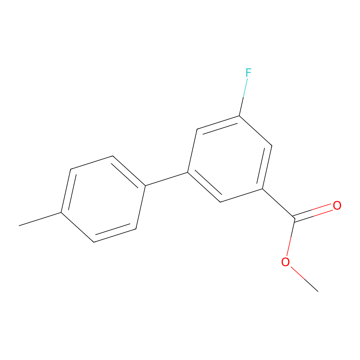 Methyl 3-fluoro-5-(4-methylphenyl)benzoate molecular structure, CAS 1820675-19-1