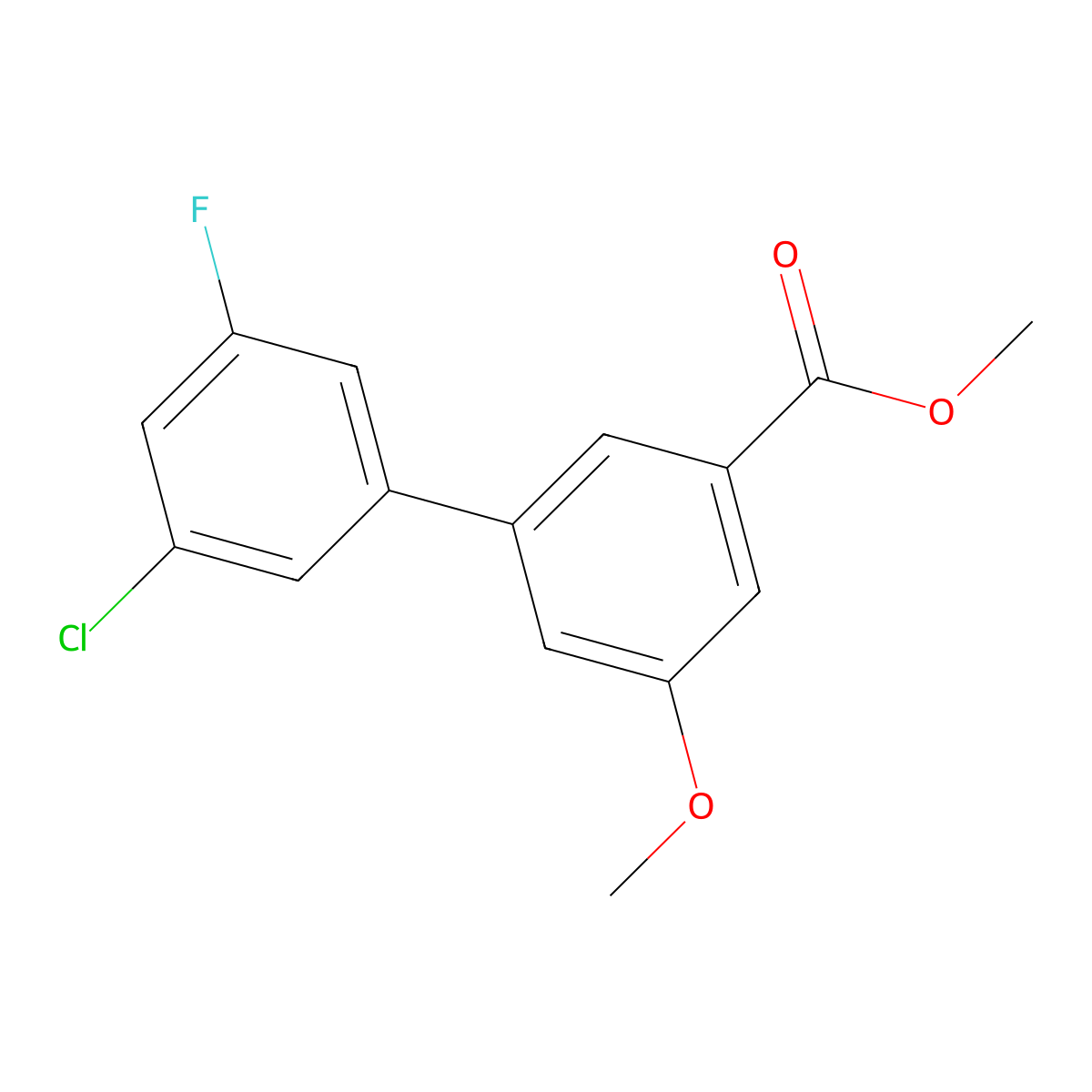 Methyl 3-(3-chloro-5-fluorophenyl)-5-methoxybenzoate molecular structure, CAS 1820675-24-8
