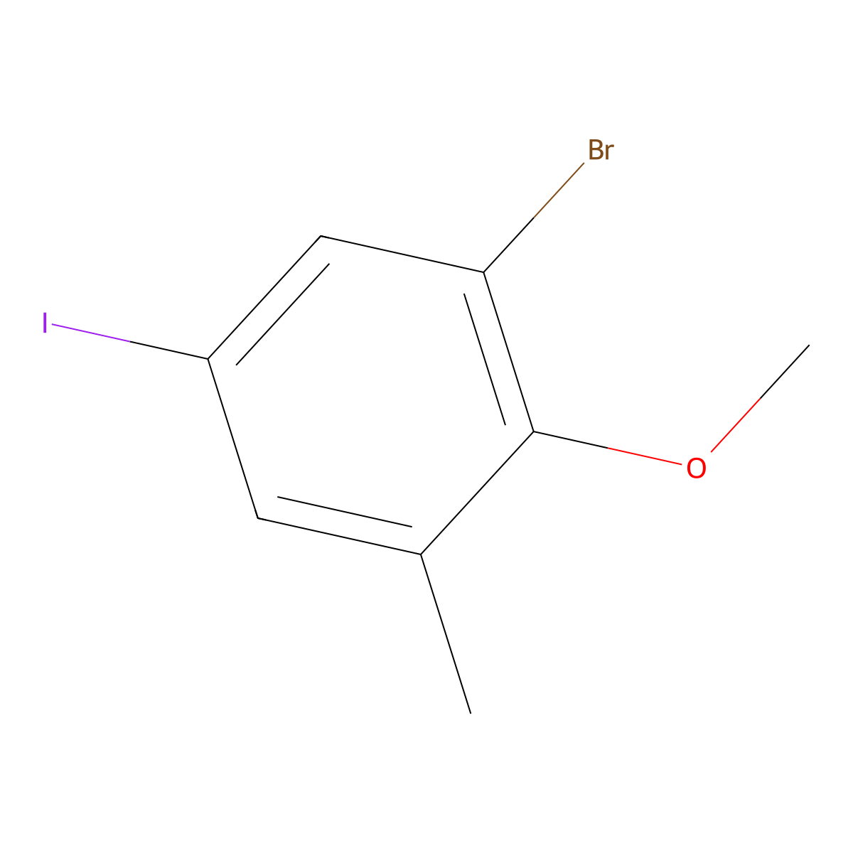 2-Bromo-4-iodo-6-methylanisole molecular structure, CAS 1820675-25-9