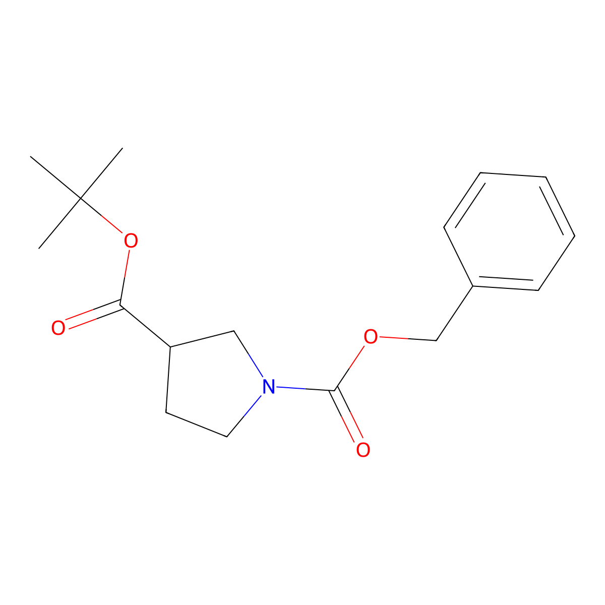 tert-Butyl 1-Cbz-pyrrolidine-3-carboxylate molecular structure, CAS 1820675-44-2