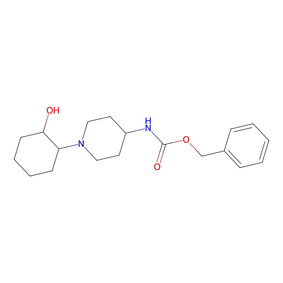 benzyl N-[1-(2-hydroxycyclohexyl)piperidin-4-yl]carbamate molecular structure, CAS 1820675-96-4