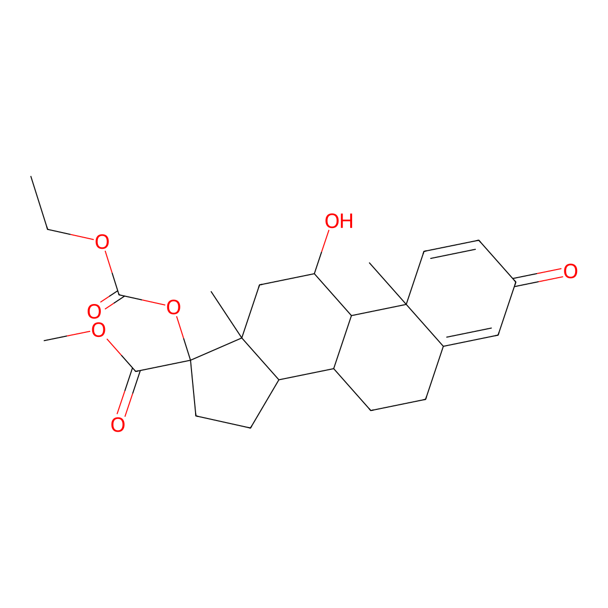 Loteprednol Etabonate Ethyl Ester molecular structure, CAS 182068-96-8