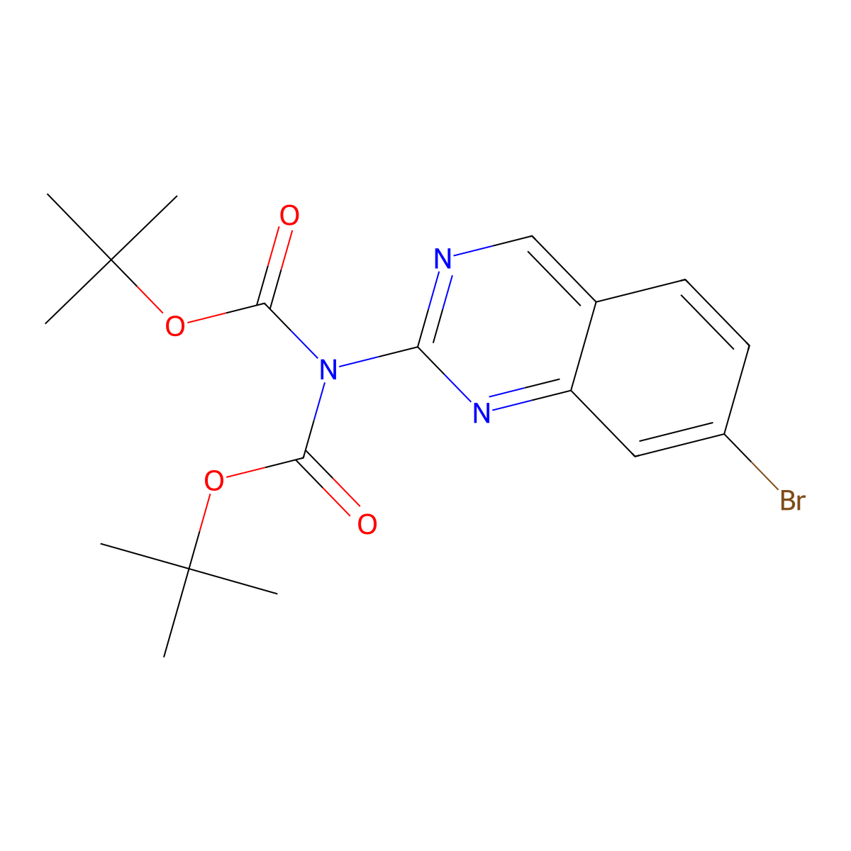 7-Bromo-2-(di-t-butoxycarbonylamino)quinazoline molecular structure, CAS 1820683-11-1