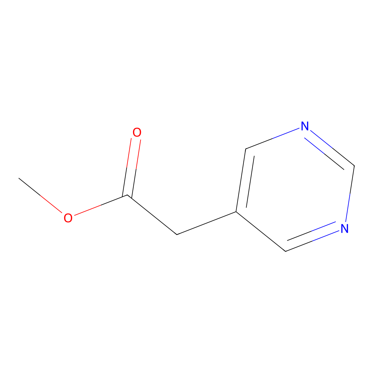 Methyl 2-(pyrimidin-5-yl)acetate molecular structure, CAS 1820683-14-4