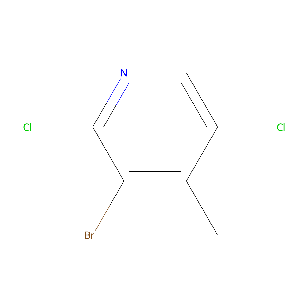 3-Bromo-2,5-dichloro-4-methylpyridine molecular structure, CAS 1820683-17-7