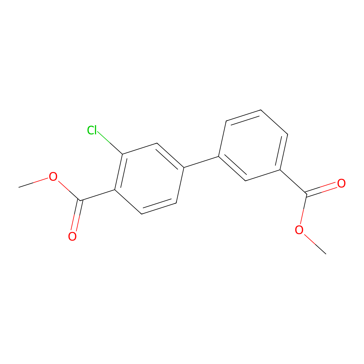 Methyl 2-chloro-4-[3-(methoxycarbonyl)phenyl]benzoate molecular structure, CAS 1820683-22-4