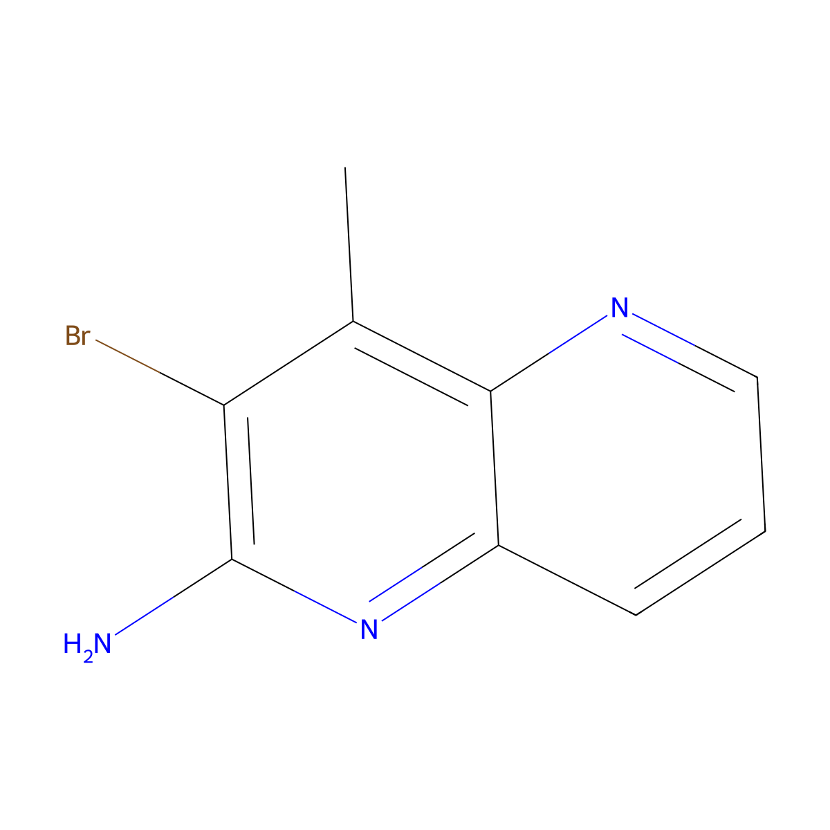 3-Bromo-4-methyl-1,5-naphthyridin-2-amine molecular structure, CAS 1820683-25-7
