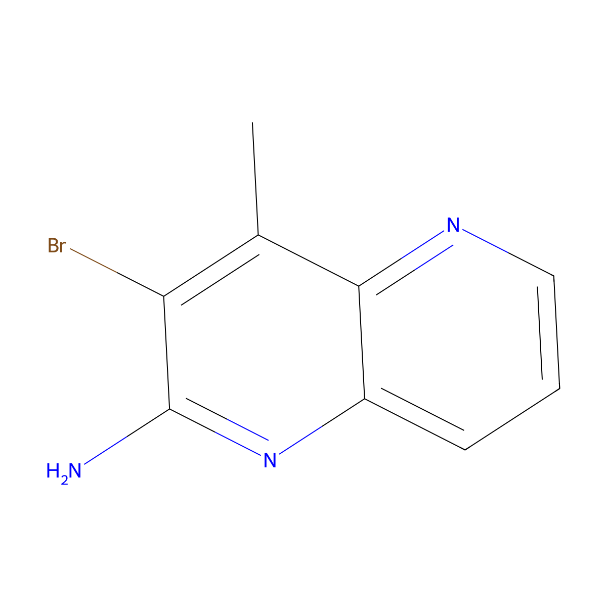 3-Bromo-4-methyl-1,5-naphthyridin-2-amine molecular structure, CAS 1820683-25-7