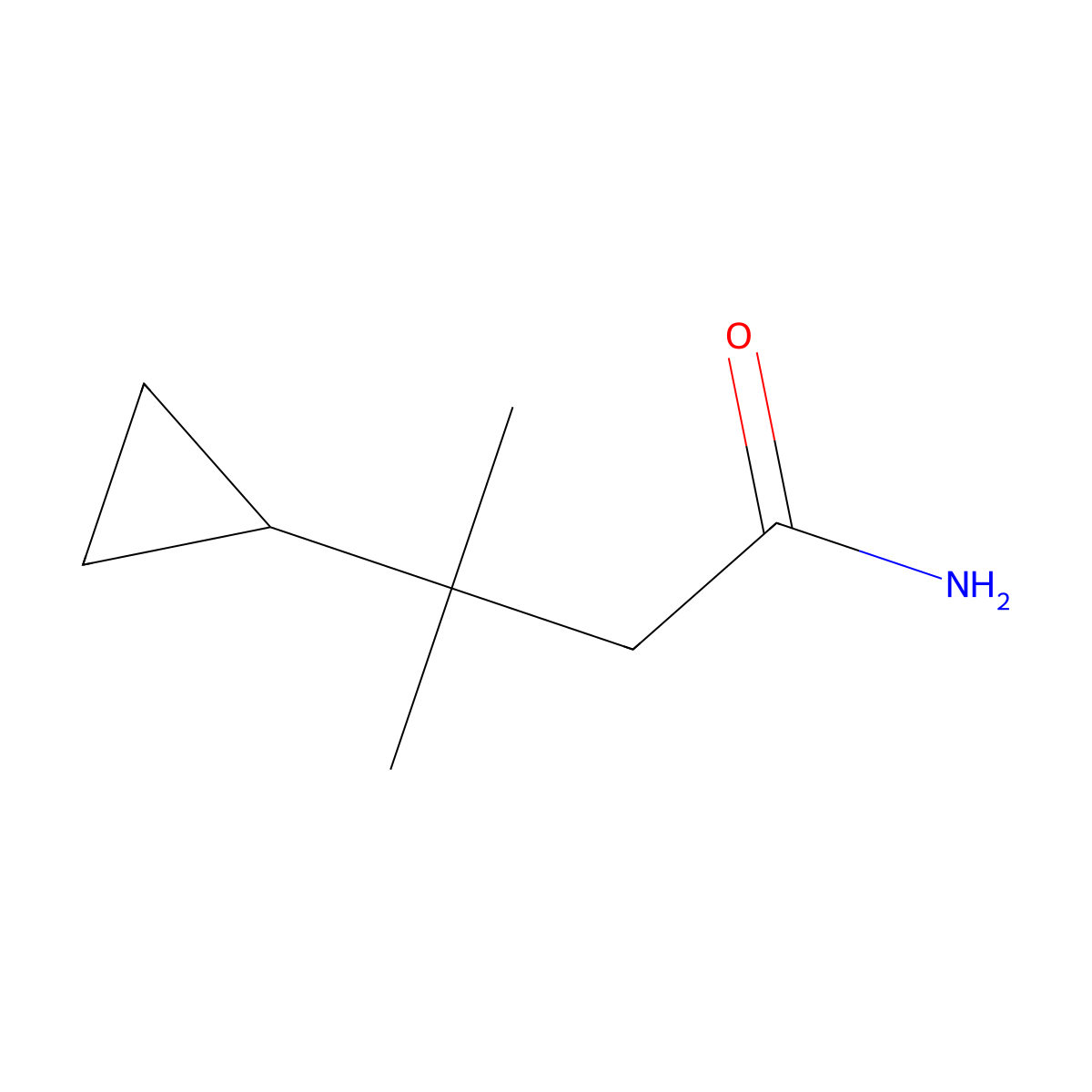 3-Cyclopropyl-3-methylbutanamide molecular structure, CAS 1820683-28-0