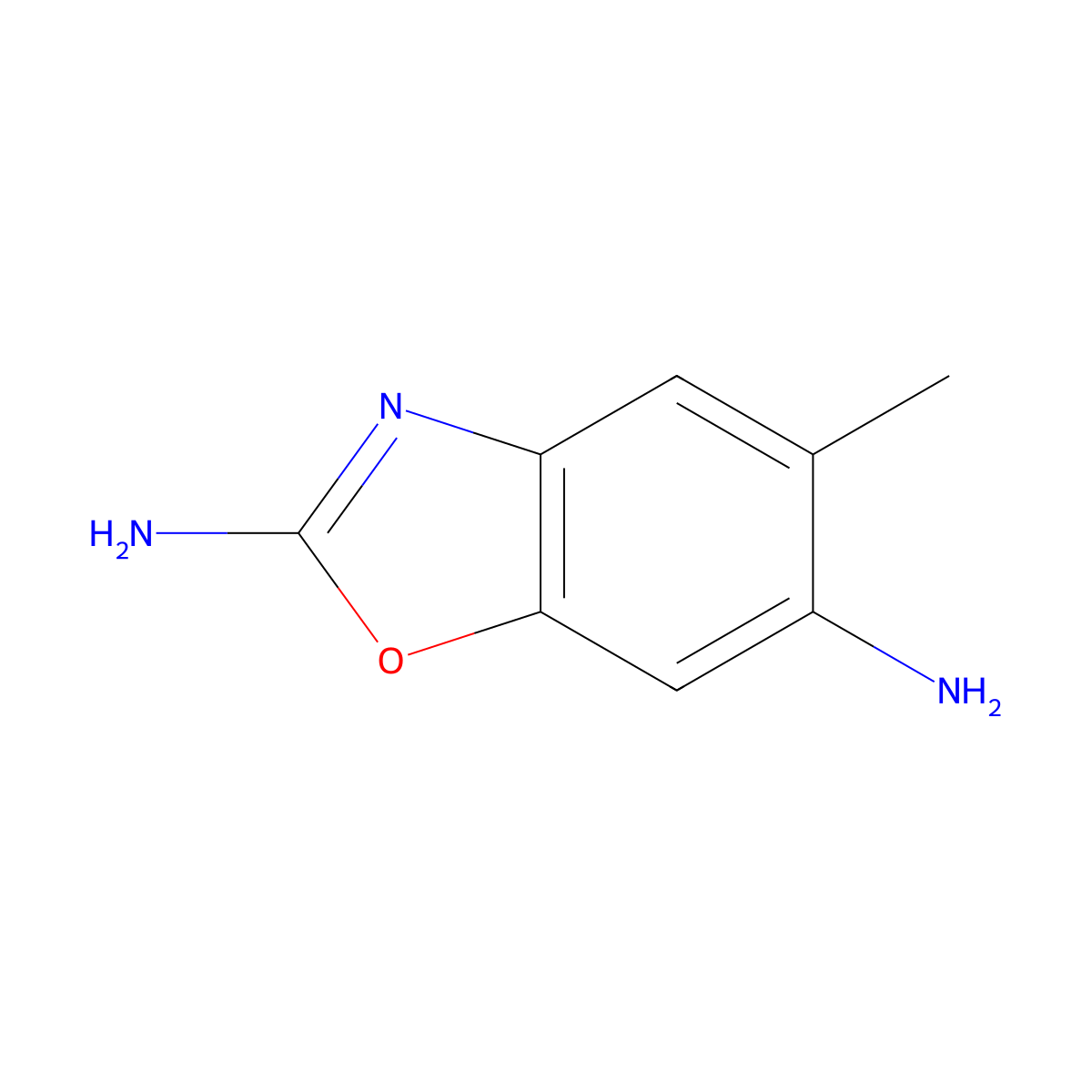 5-Methyl-1,3-benzoxazole-2,6-diamine molecular structure, CAS 1820683-80-4