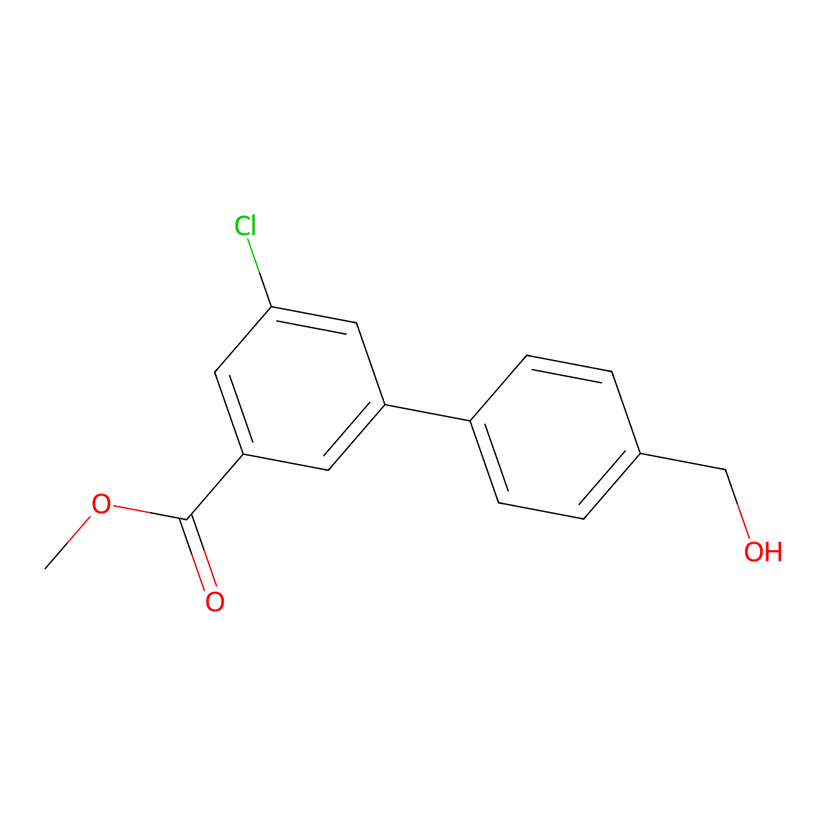 Methyl 3-chloro-5-[4-(hydroxymethyl)phenyl]benzoate molecular structure, CAS 1820683-81-5