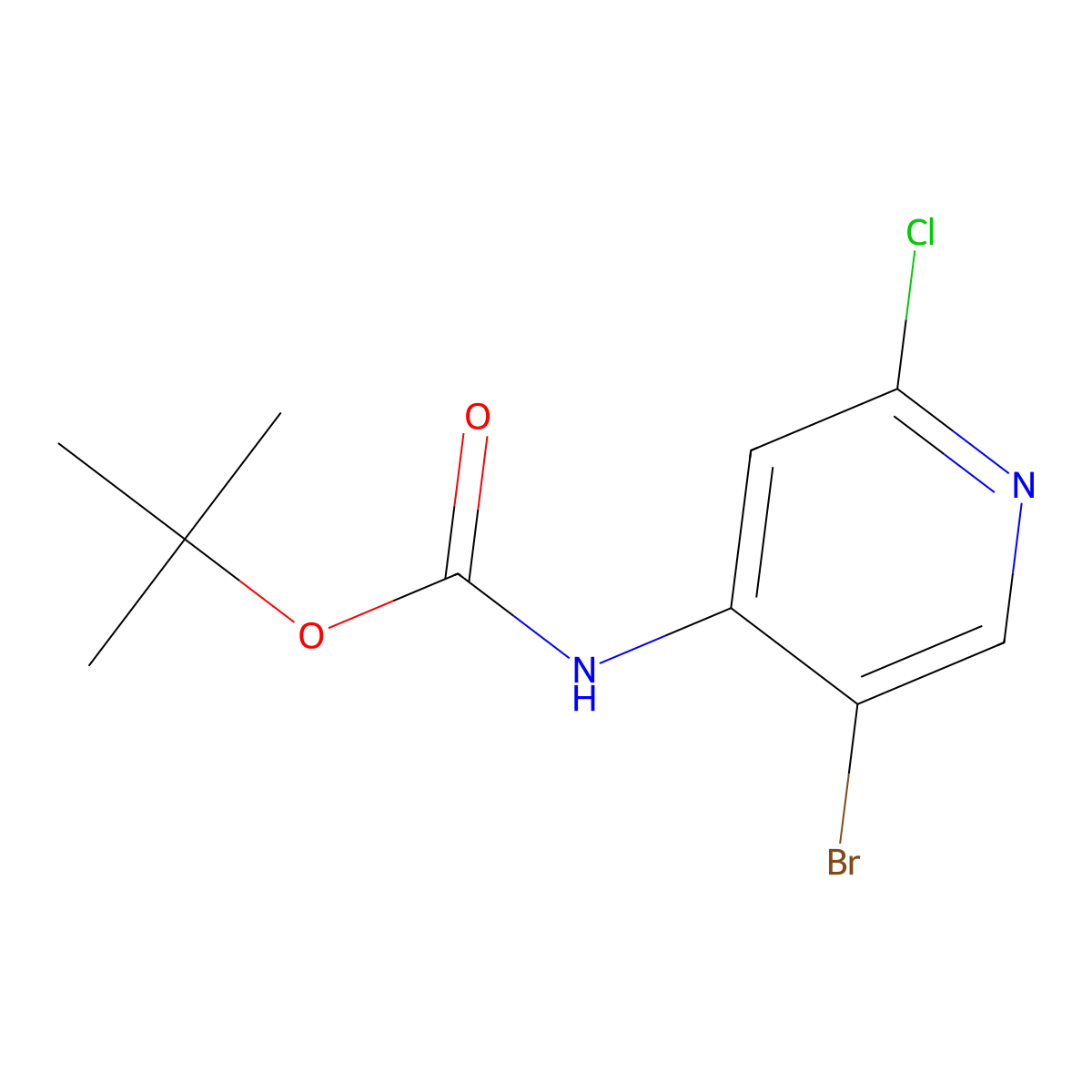tert-Butyl 5-bromo-2-chloropyridin-4-ylcarbamate molecular structure, CAS 1820683-84-8