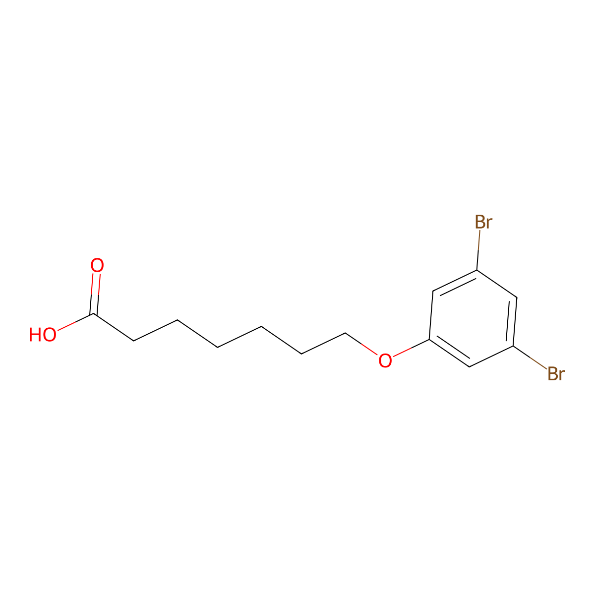 7-(3,5-Dibromophenoxy)heptanoic acid molecular structure, CAS 1820683-85-9