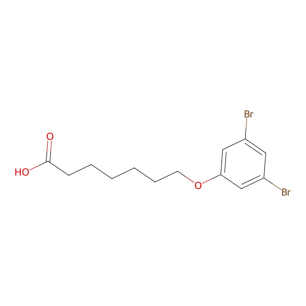 7-(3,5-Dibromophenoxy)heptanoic acid molecular structure, CAS 1820683-85-9
