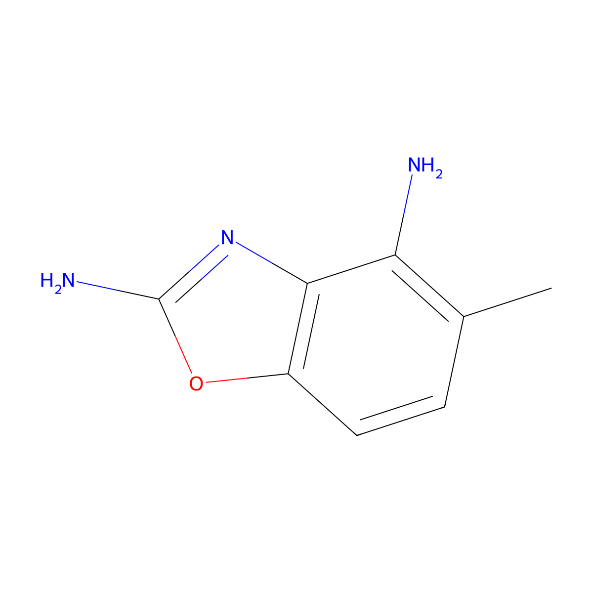 5-Methyl-1,3-benzoxazole-2,4-diamine molecular structure, CAS 1820683-86-0