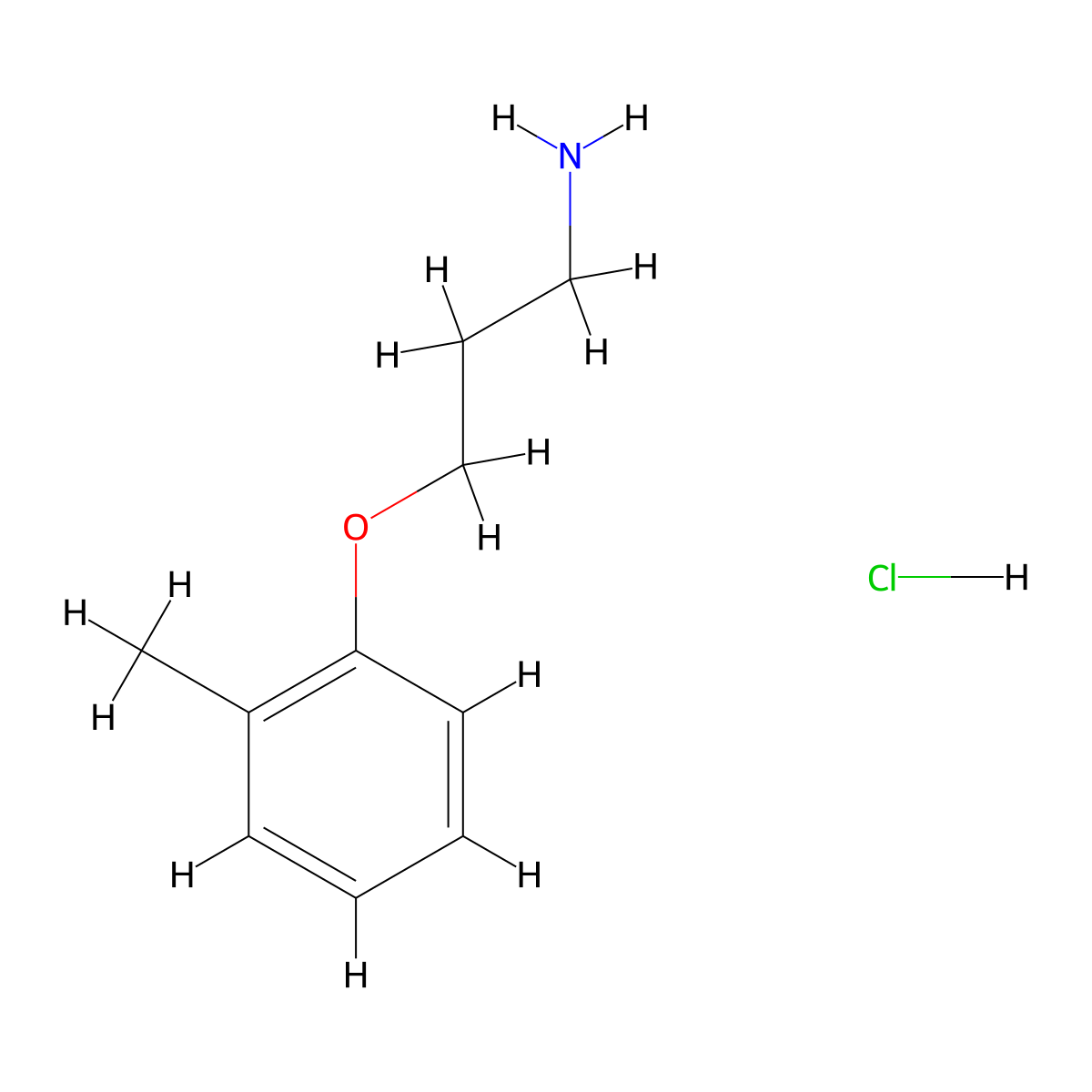 3-(O-Tolyloxy)propan-1-amine hydrochloride molecular structure, CAS 1820683-91-7