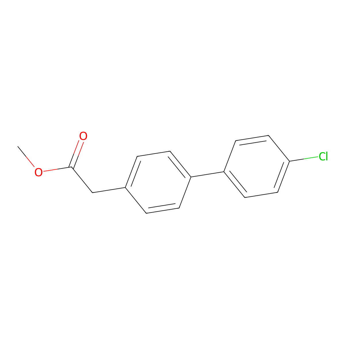Methyl 2-[4-(4-chlorophenyl)phenyl]acetate molecular structure, CAS 1820683-93-9
