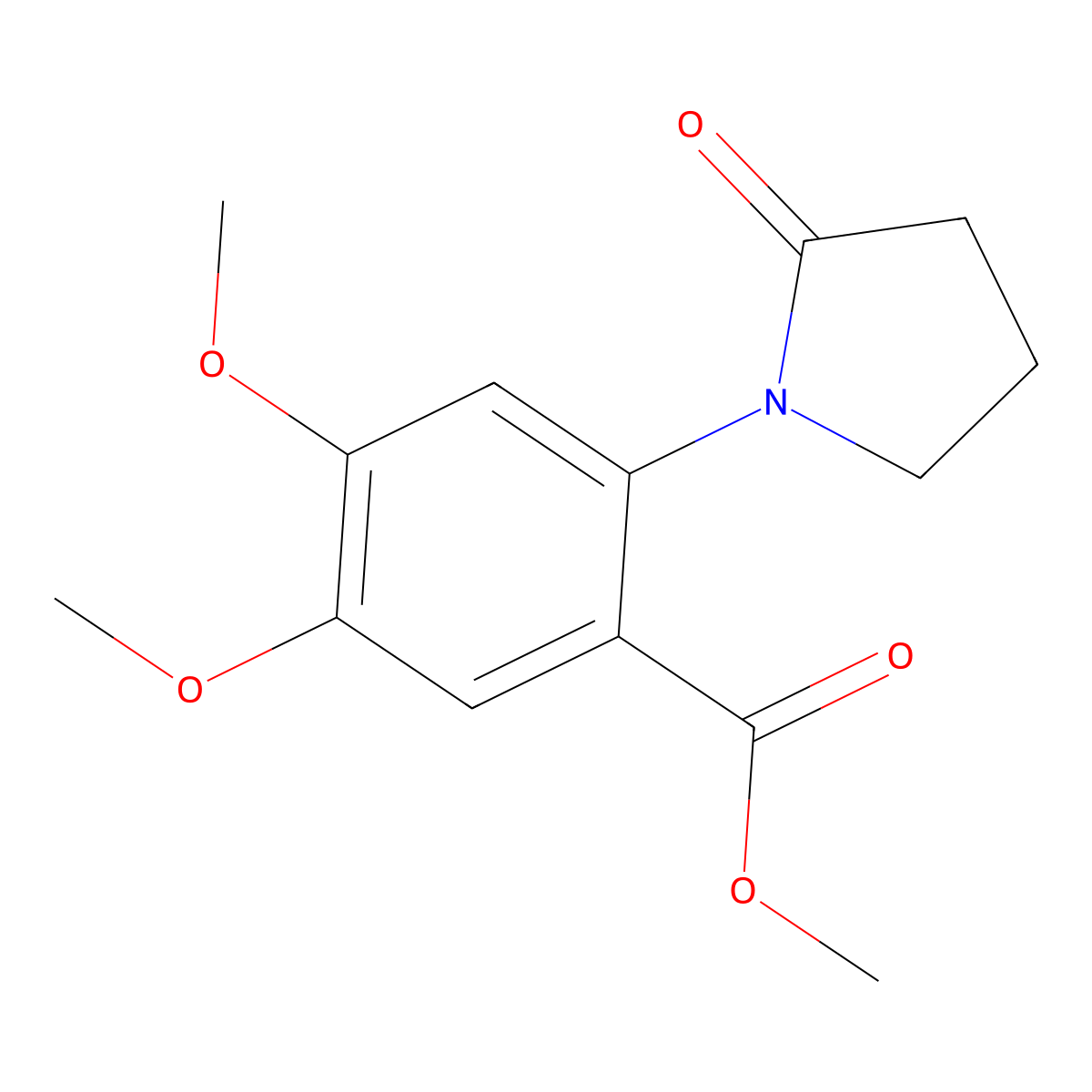 Methyl 4,5-dimethoxy-2-(2-oxopyrrolidin-1-YL)benzoate molecular structure, CAS 1820683-98-4