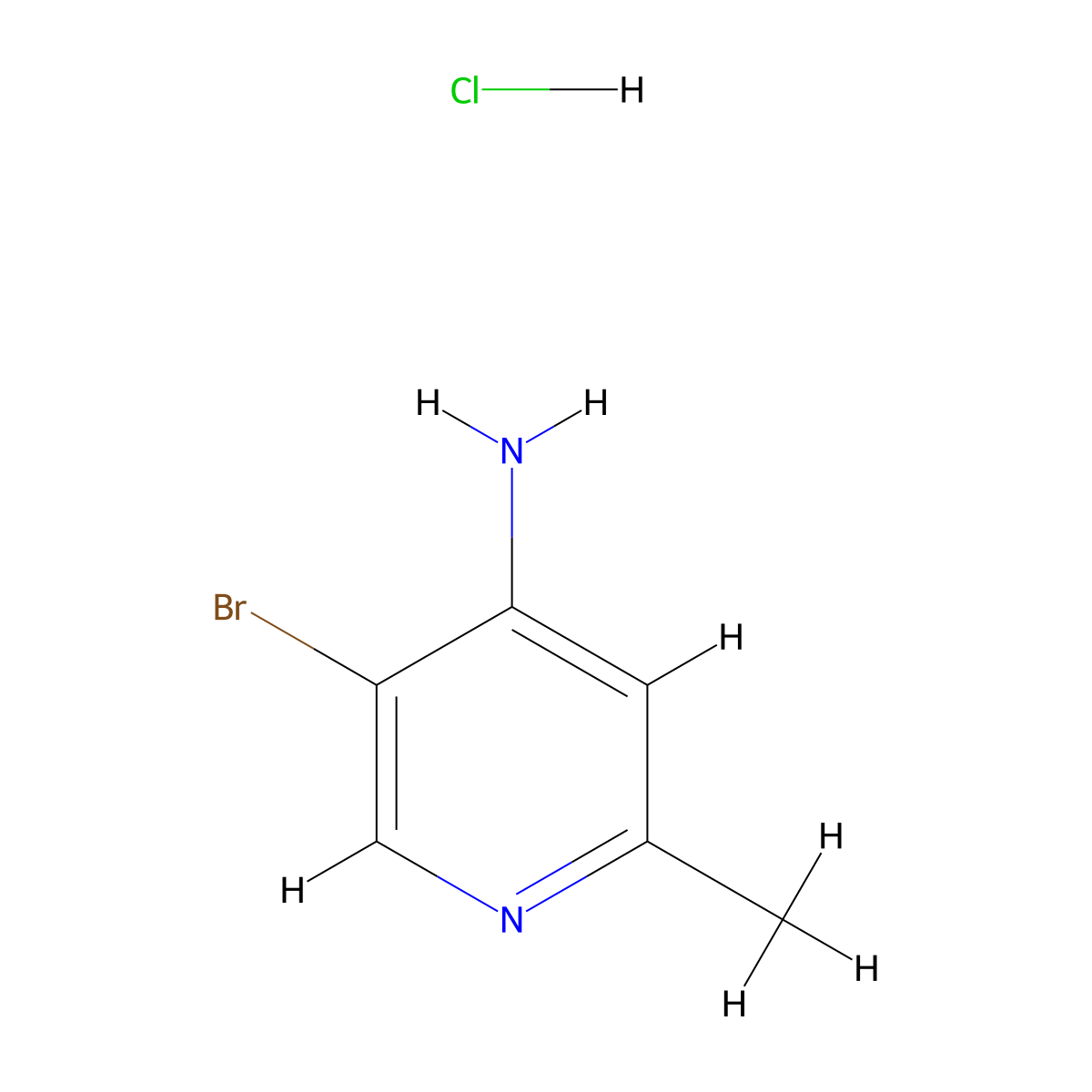 5-Bromo-2-methyl-pyridin-4-ylamine HCl molecular structure, CAS 1820684-03-4