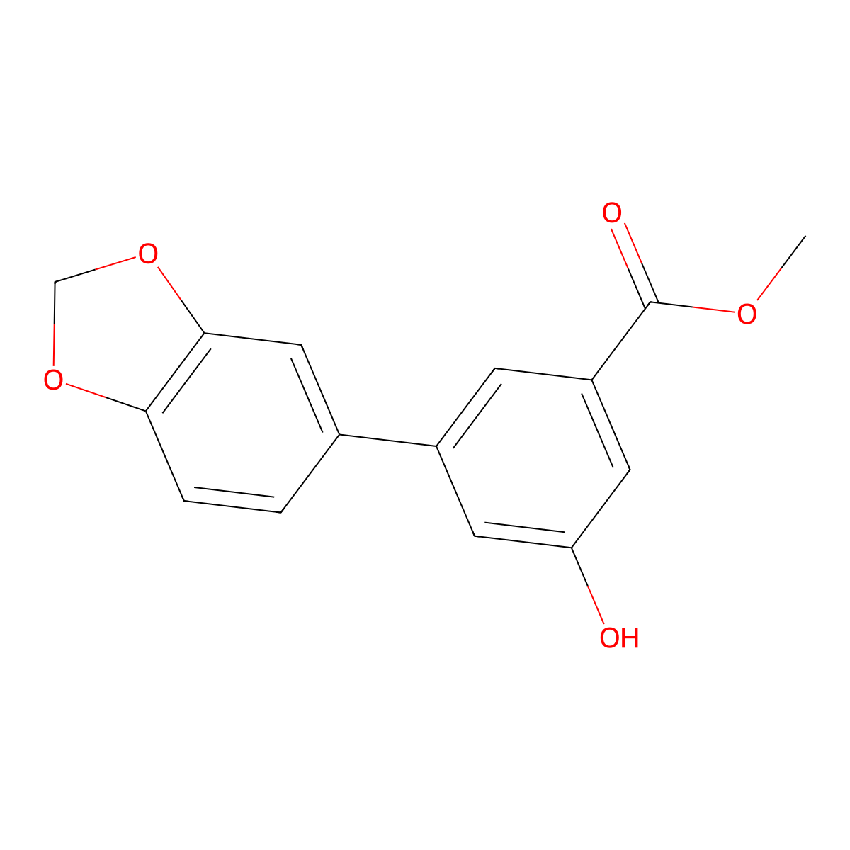 Methyl 3-(2H-1,3-benzodioxol-5-YL)-5-hydroxybenzoate molecular structure, CAS 1820684-07-8