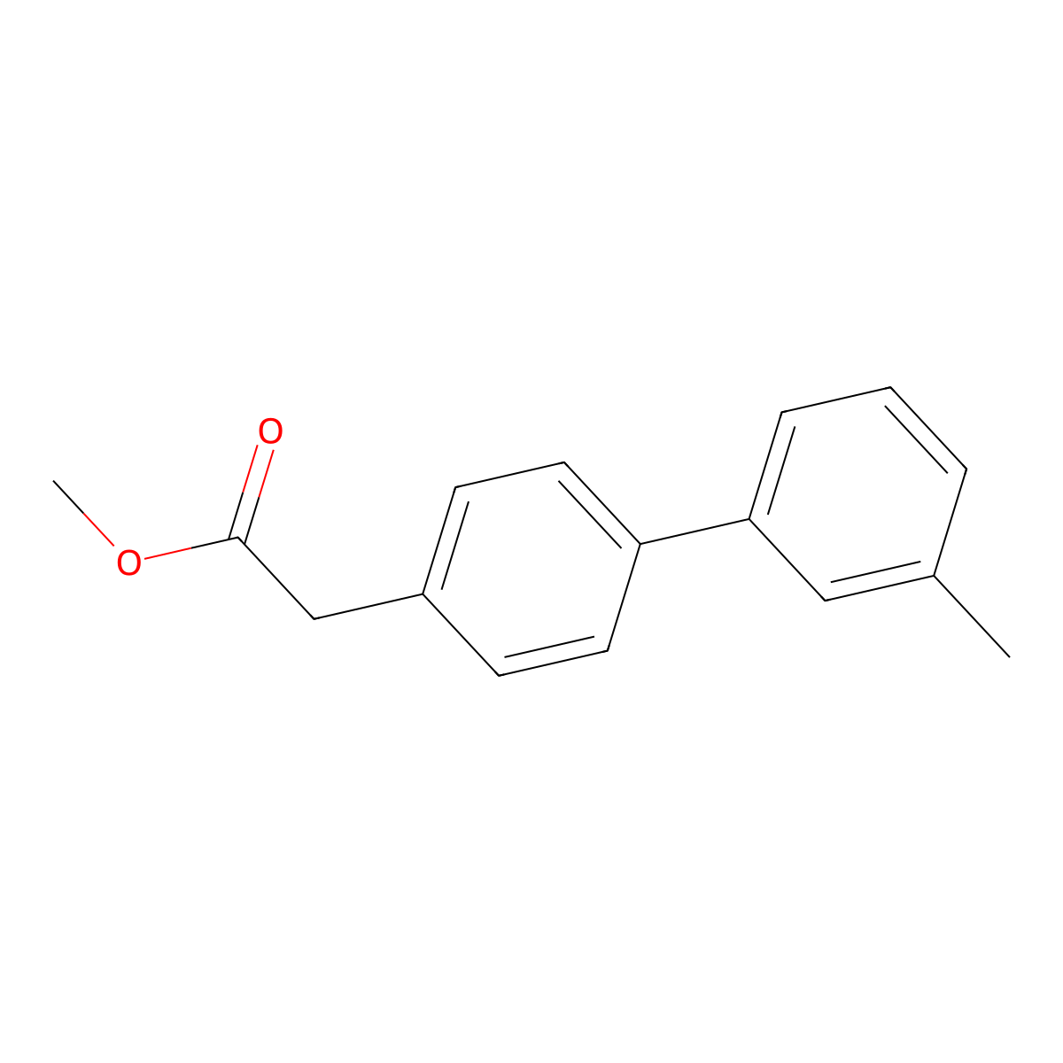 Methyl 2-[4-(3-methylphenyl)phenyl]acetate molecular structure, CAS 1820684-14-7