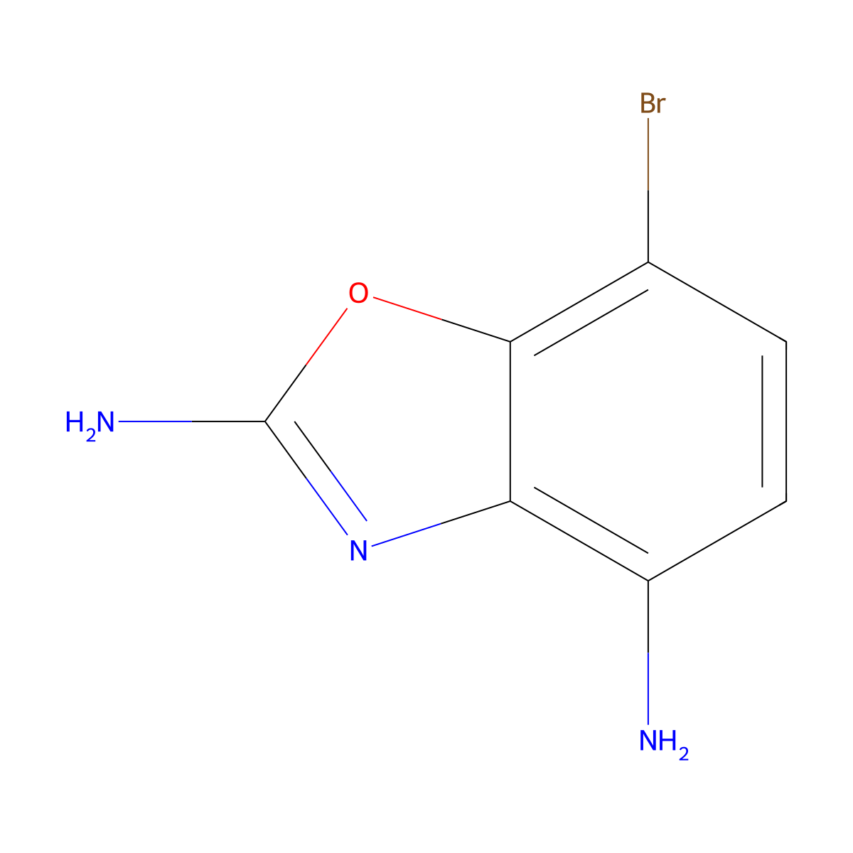 7-Bromo-1,3-benzoxazole-2,4-diamine molecular structure, CAS 1820684-21-6