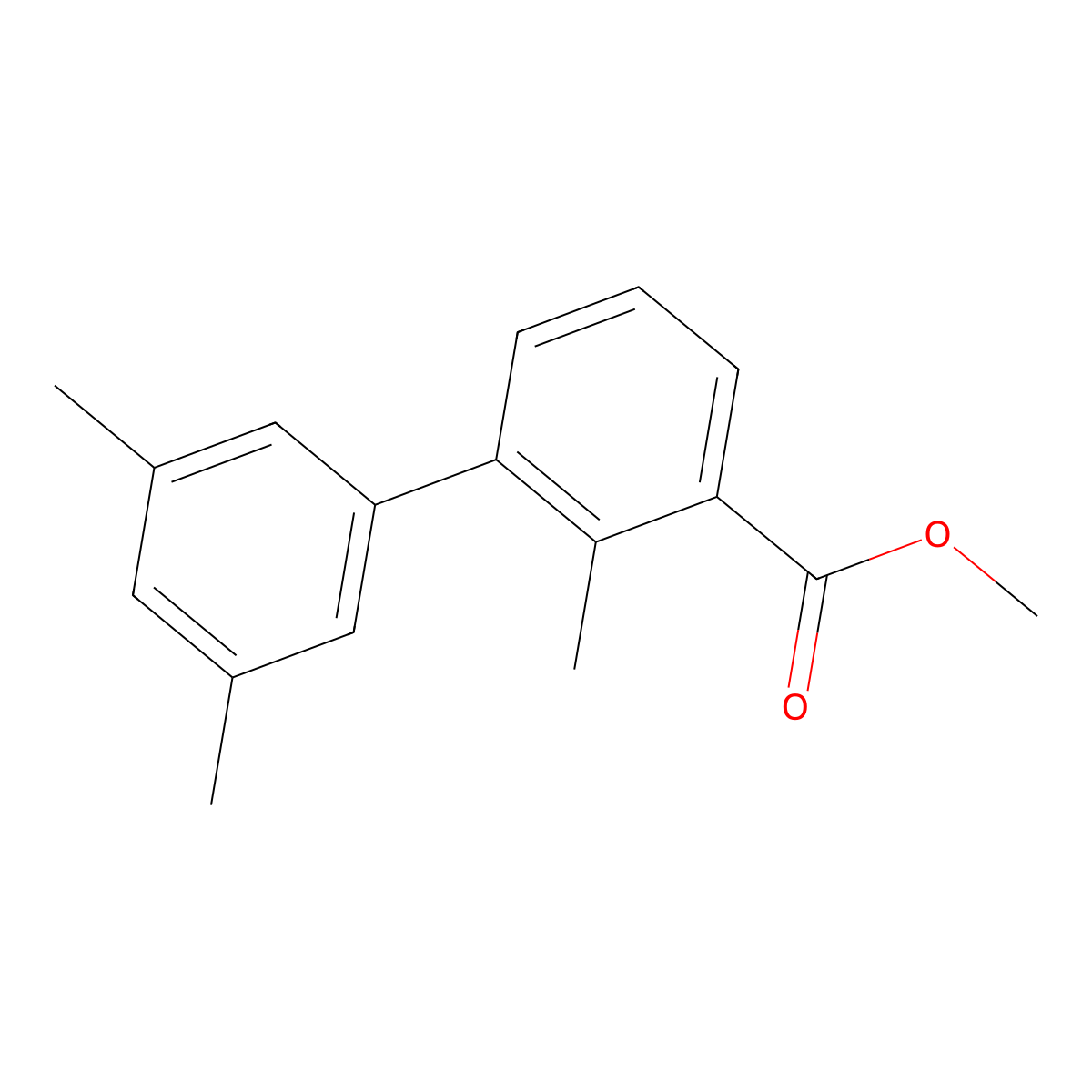 Methyl 3-(3,5-dimethylphenyl)-2-methylbenzoate molecular structure, CAS 1820684-22-7