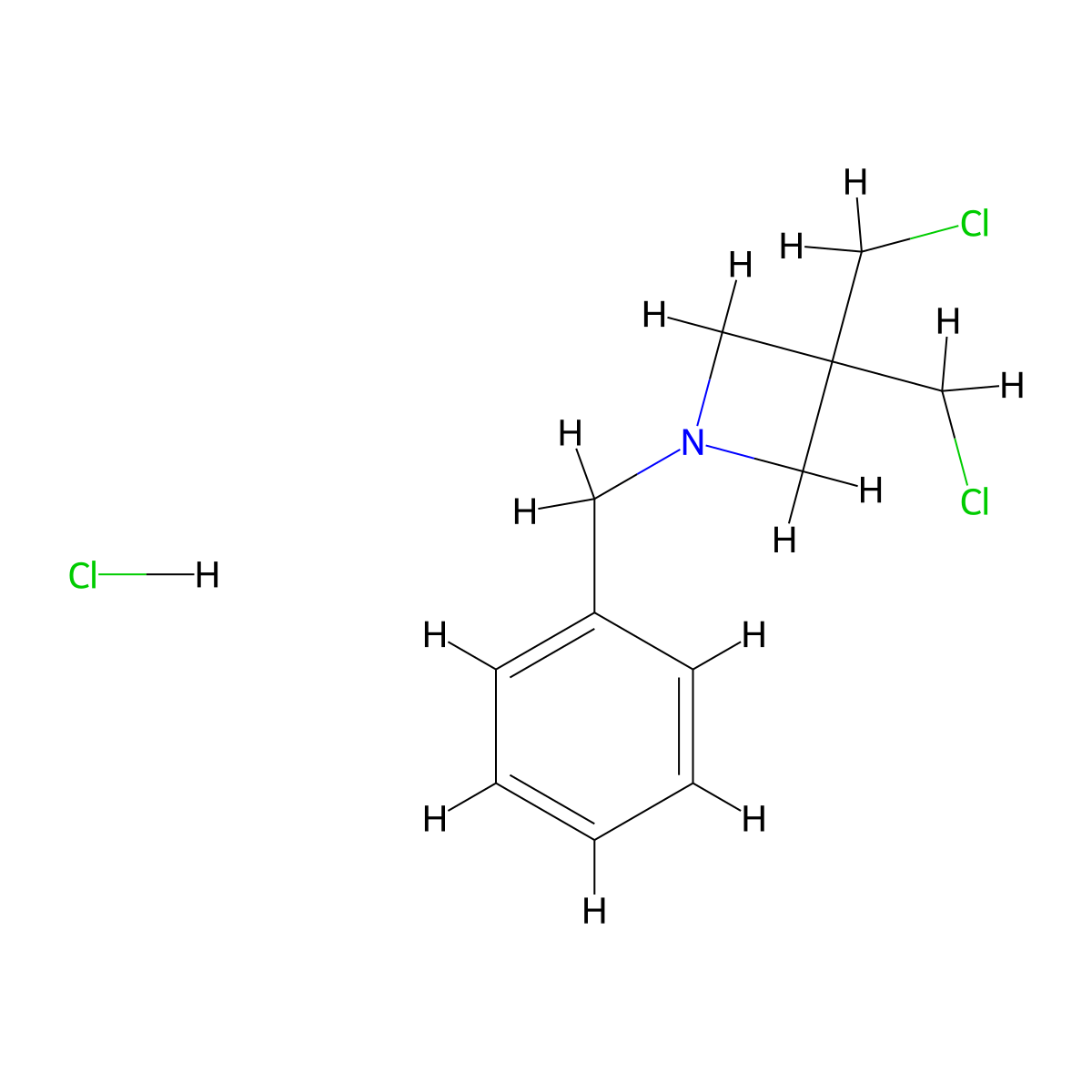 1-Benzyl-3,3-bis(chloromethyl)azetidine hydrochloride molecular structure, CAS 1820684-39-6