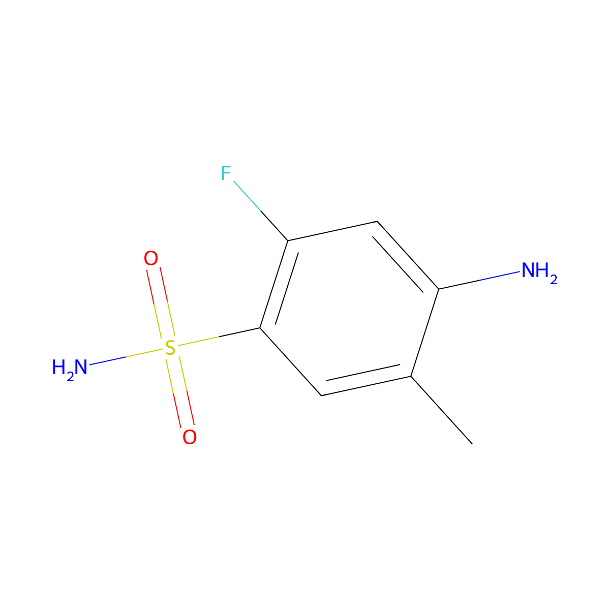 4-Amino-2-fluoro-5-methylbenzenesulfonamide molecular structure, CAS 1820684-51-2