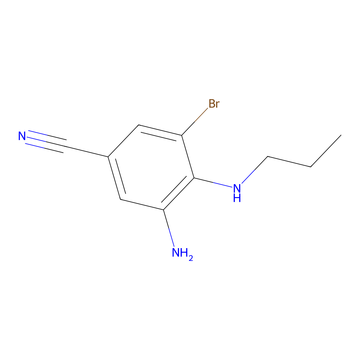 3-Amino-5-bromo-4-(propylamino)benzonitrile molecular structure, CAS 1820684-58-9