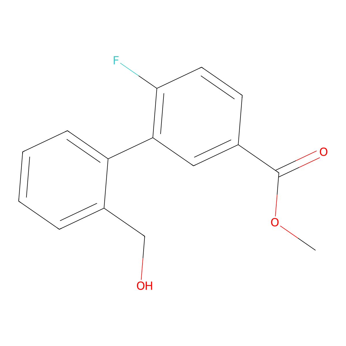 Methyl 4-fluoro-3-[2-(hydroxymethyl)phenyl]benzoate molecular structure, CAS 1820684-79-4