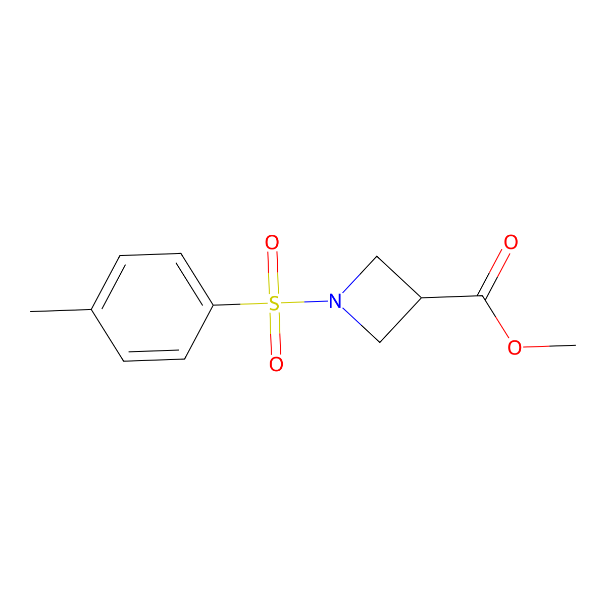Methyl 1-[(4-methylbenzene)sulfonyl]azetidine-3-carboxylate molecular structure, CAS 1820684-87-4