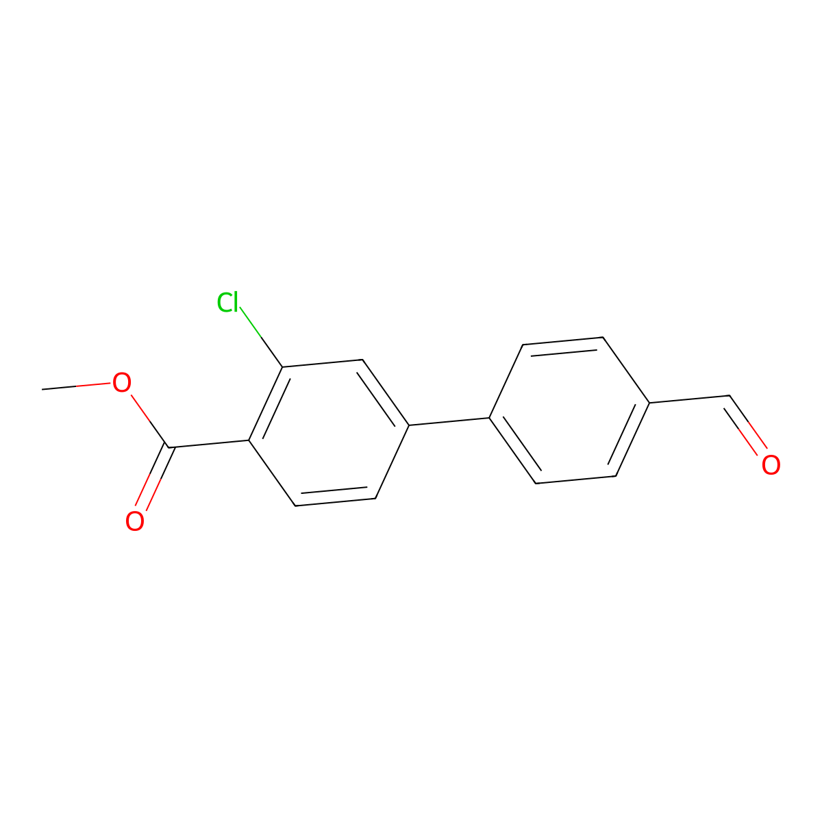Methyl 2-chloro-4-(4-formylphenyl)benzoate molecular structure, CAS 1820684-88-5