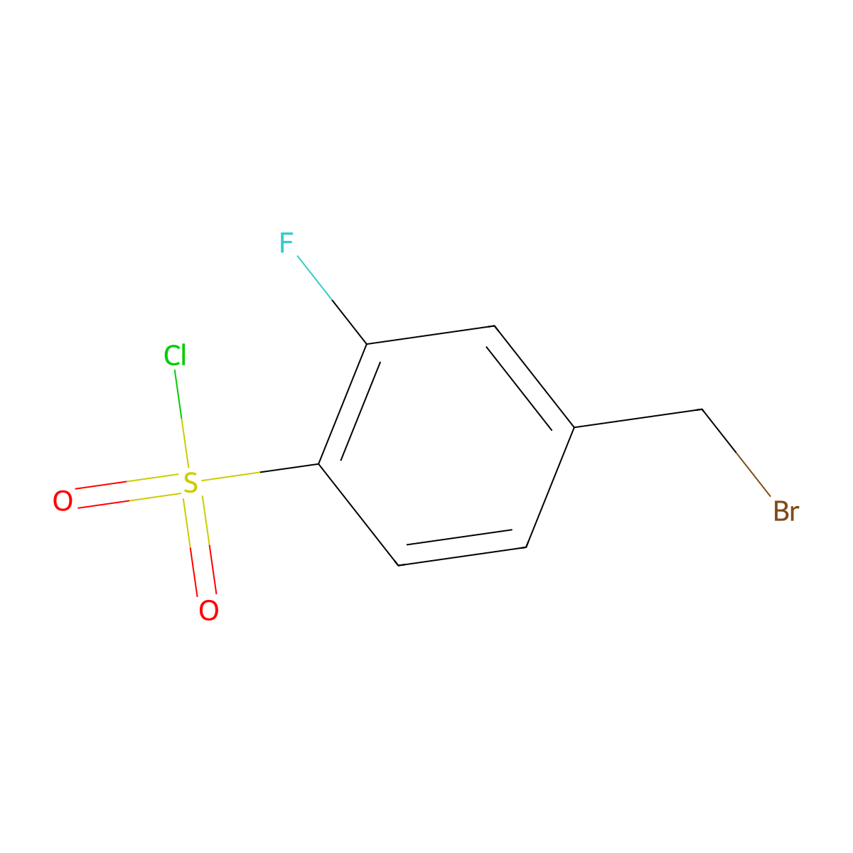 4-(Bromomethyl)-2-fluorobenzenesulphonyl chloride molecular structure, CAS 1820684-91-0