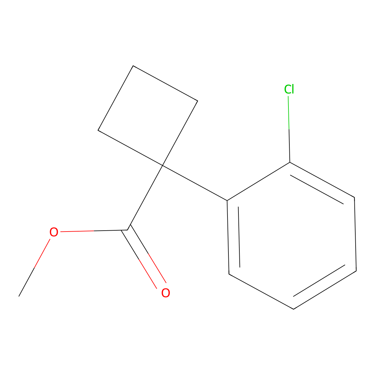 Methyl 1-(2-chlorophenyl)cyclobutane-1-carboxylate molecular structure, CAS 1820684-96-5