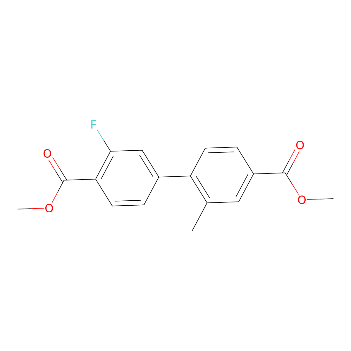 Methyl 2-fluoro-4-[4-(methoxycarbonyl)-2-methylphenyl]benzoate molecular structure, CAS 1820684-97-6